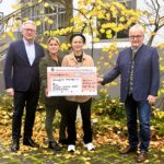 Foto (von links nach rechts): August Schneider (Geschäftsführer August Ullrich GmbH), Pia Schiebl, Steffi List, Stefan Labus (Vorsitzender Schweinfurter Kindertafel e.V.) Fotografin: Marion Albert